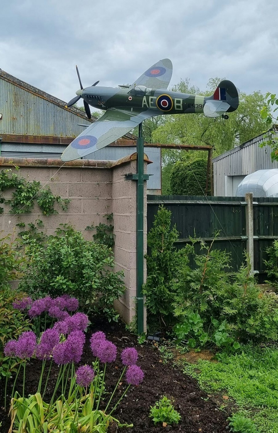 MK IX Spitfire replica in its new home