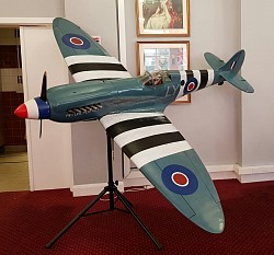 Spitfire aircraft model at RAF Benson Sergeants Mess. Battle of Britain dinner.